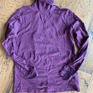 LL bean cotton striped turtleneck.  Navy/red, xs